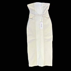 Indigo Rose Womens Offwhite Cream Strapless Denim Pencil Dress Size S NWT